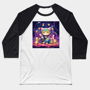 Coin Lucky Fairy Cat Baseball T-Shirt